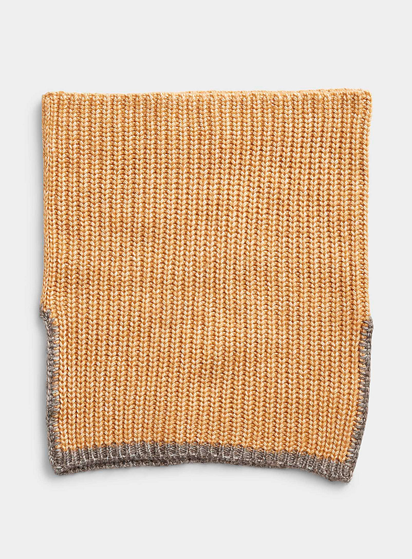 Echo Design: Le col tricot côtelé bordure contraste Toast pour femme