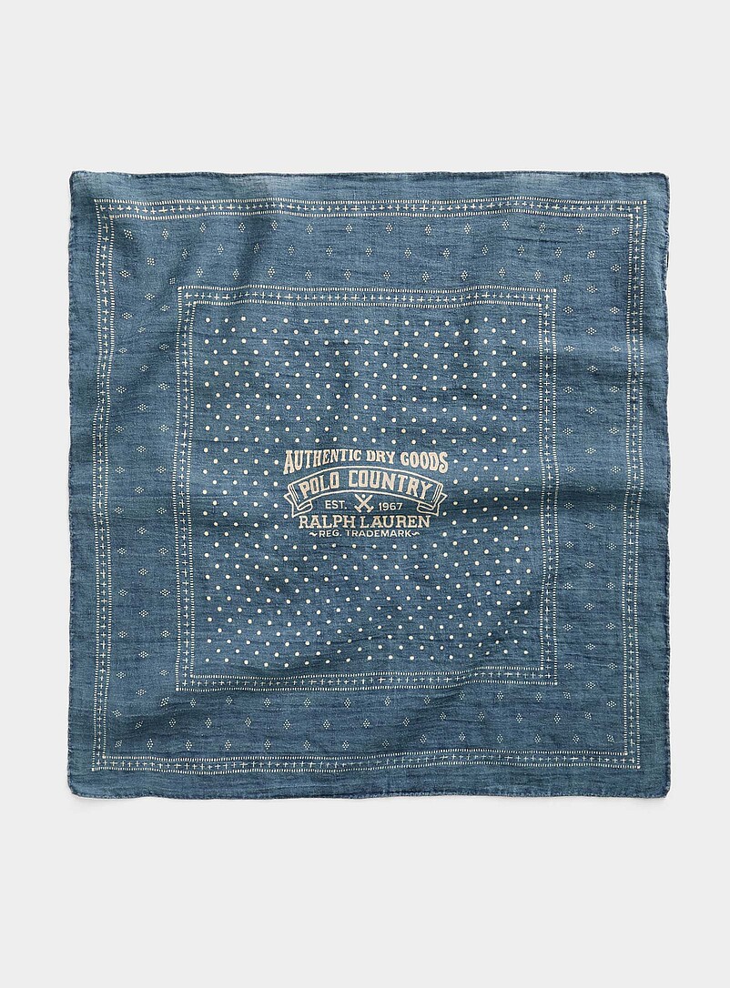 Denim-Blue Vintage Logo Tie Scarf