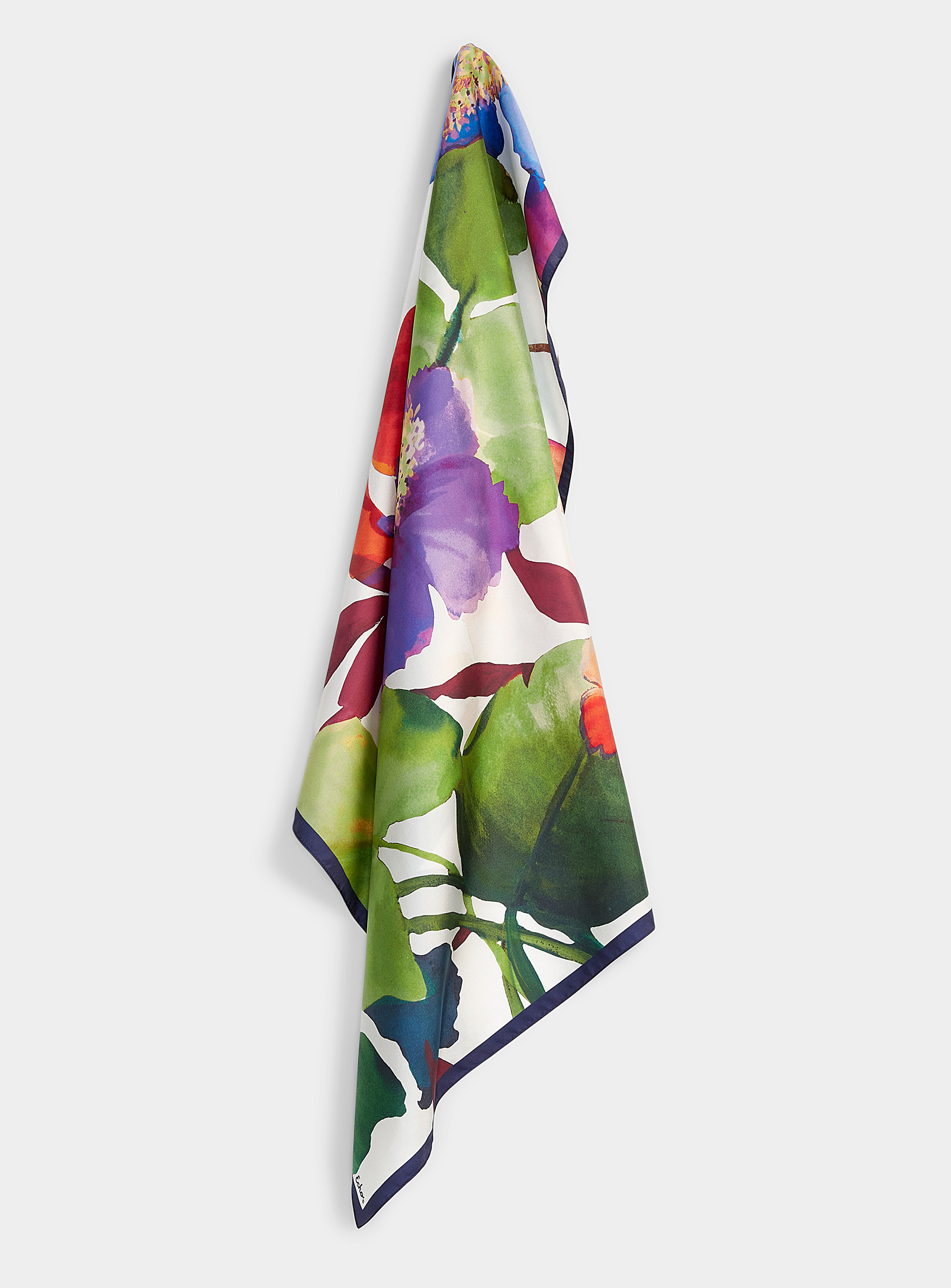 Echo Design Floral Painterly Scarf In Green
