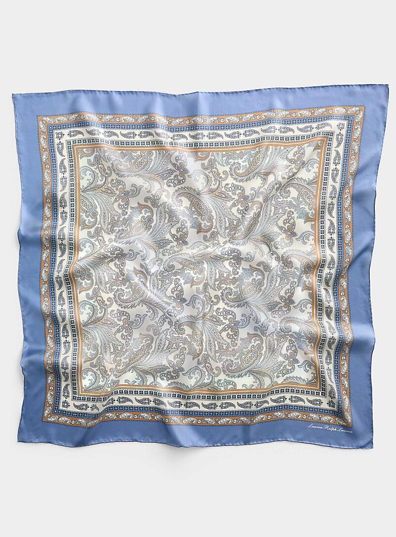 Large sheer pure silk antique paisley scarf product image (primary)