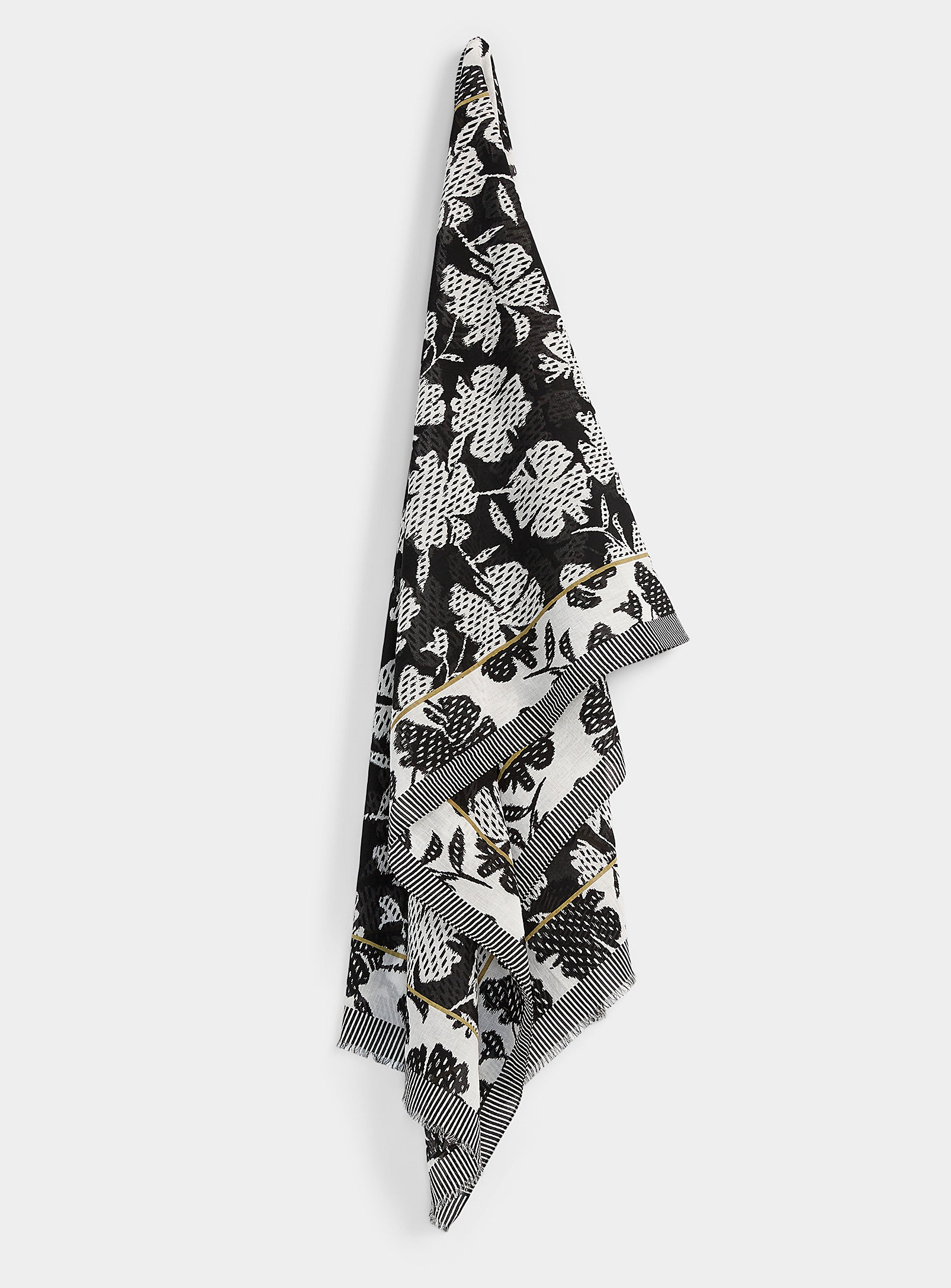 Echo Design - Women's Floral contrast lightweight scarf