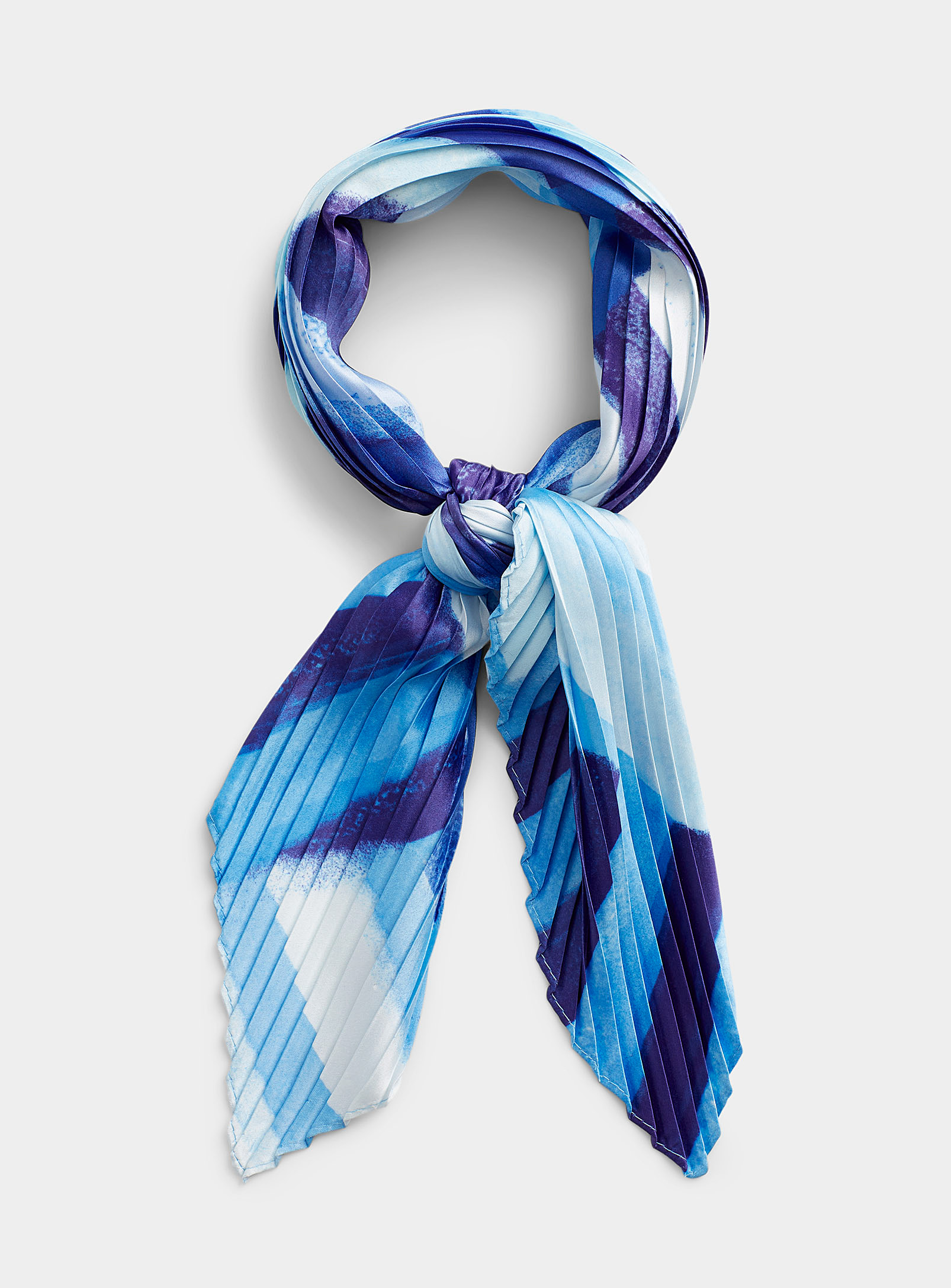 Echo Design Colourful Shape Pleated Scarf In Blue