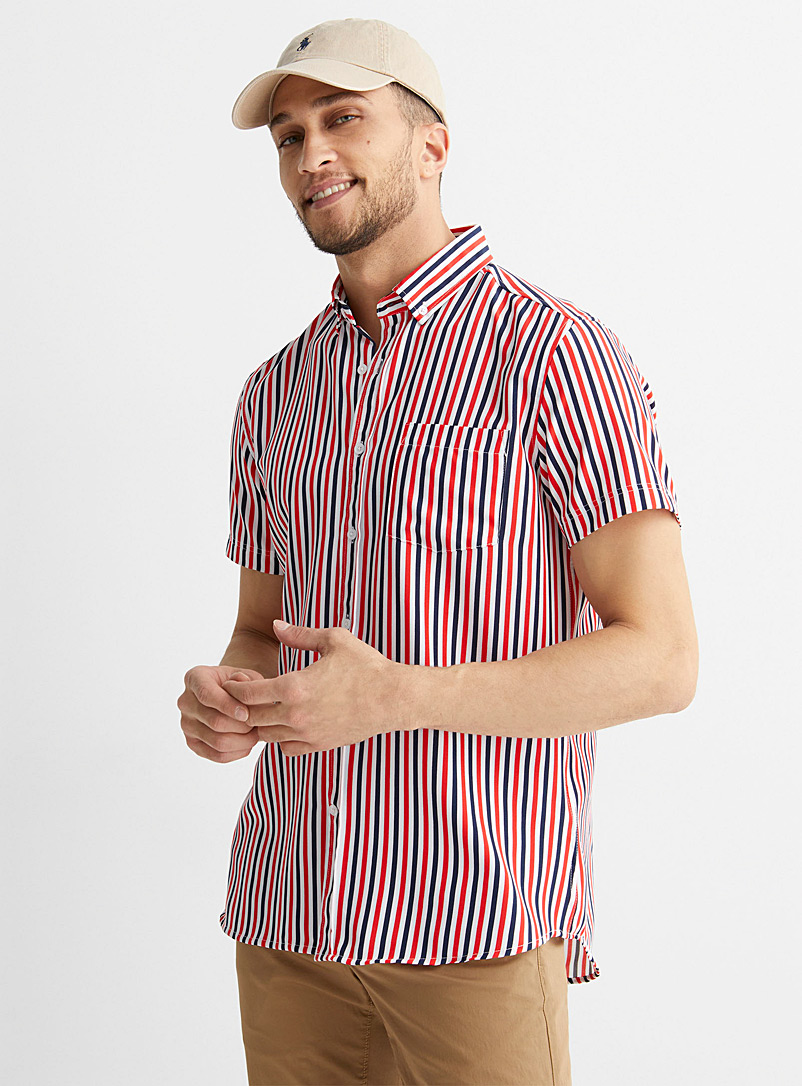 Tricolour vertical stripe shirt | Report Collection | Shop Men's ...