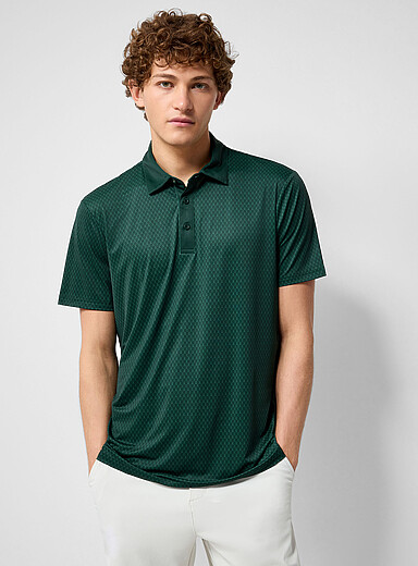 Silky mini-pattern golf polo