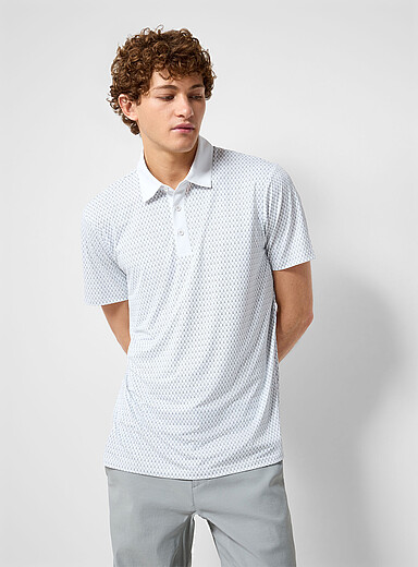 Report Collection: Le polo de golf minimotif toucher soyeux Gris pour homme
