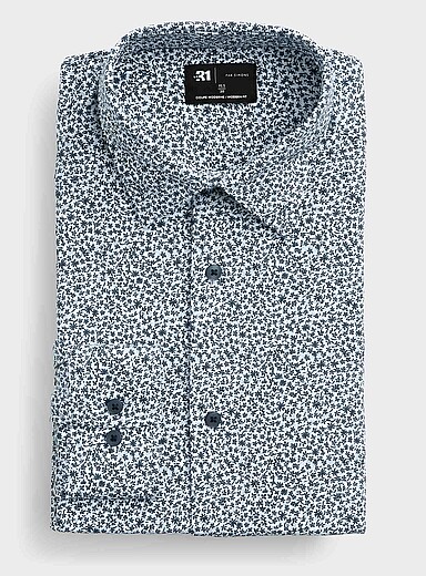 Contrast micro-flower shirt <b>Modern fit</b>