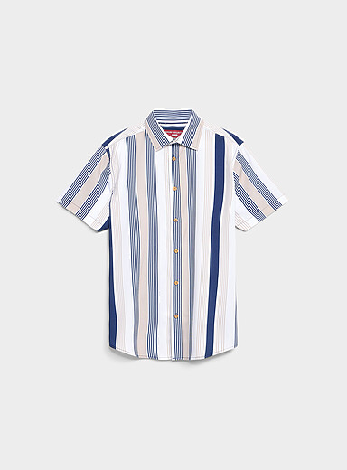 Mixed vertical stripe shirt <b>Regular fit</b>