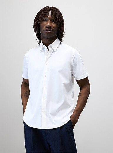 Stretch weave minimalist shirt <b>Regular fit</b>