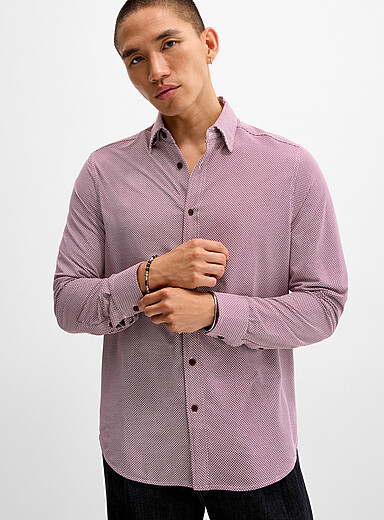 Report Collection: La chemise mosa&iuml;que bordeaux <b>Coupe r&eacute;guli&egrave;re</b> Bourgogne pour homme