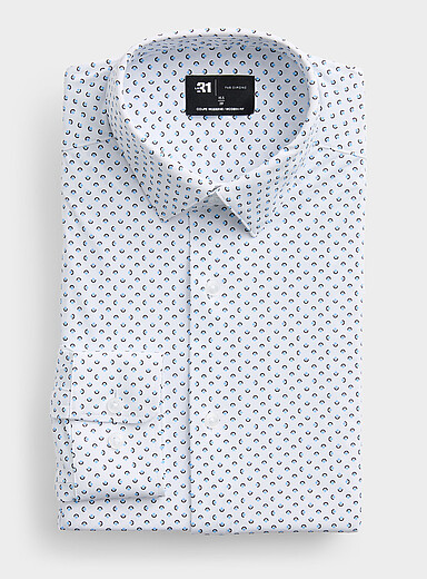 Le 31 White Double-circle shirt <b>Modern fit</b> for men
