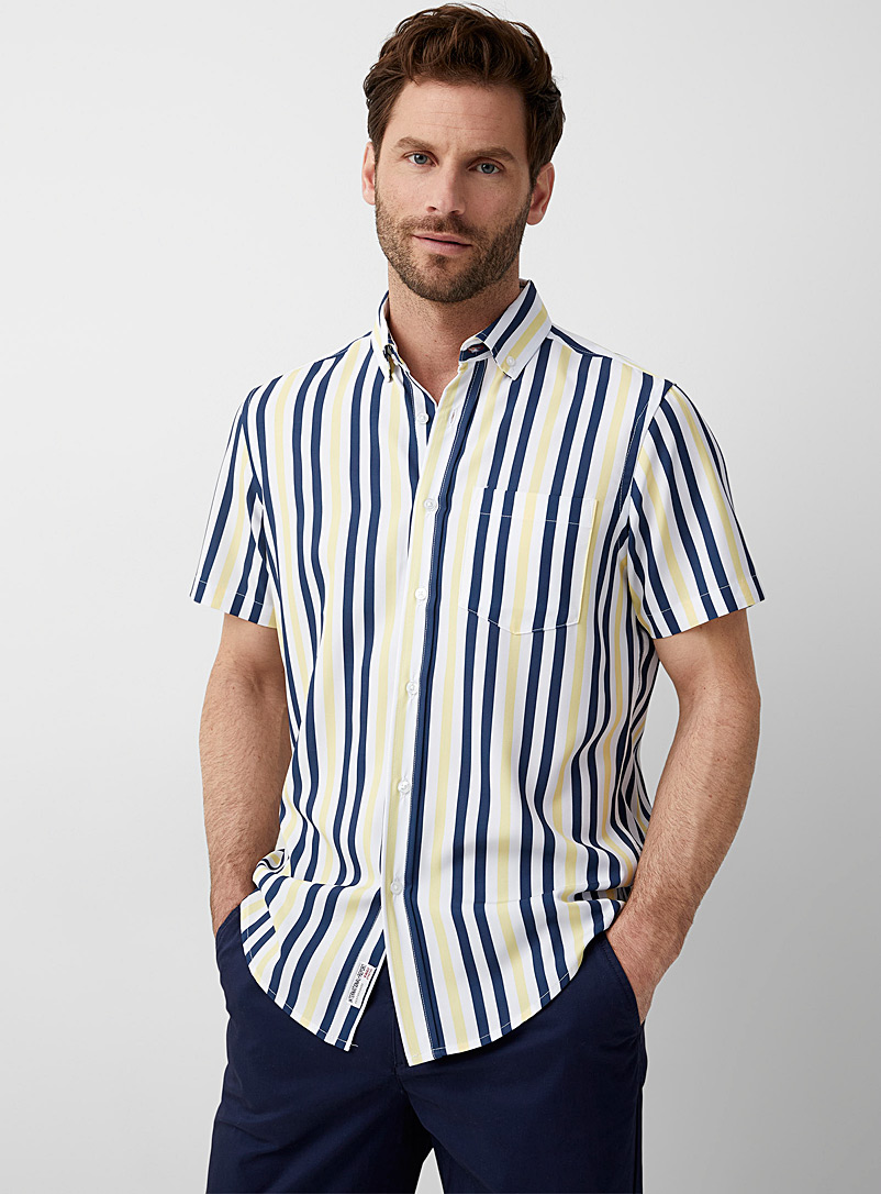 Report Collection Golden Yellow Parasol stripe shirt Comfort fit for men