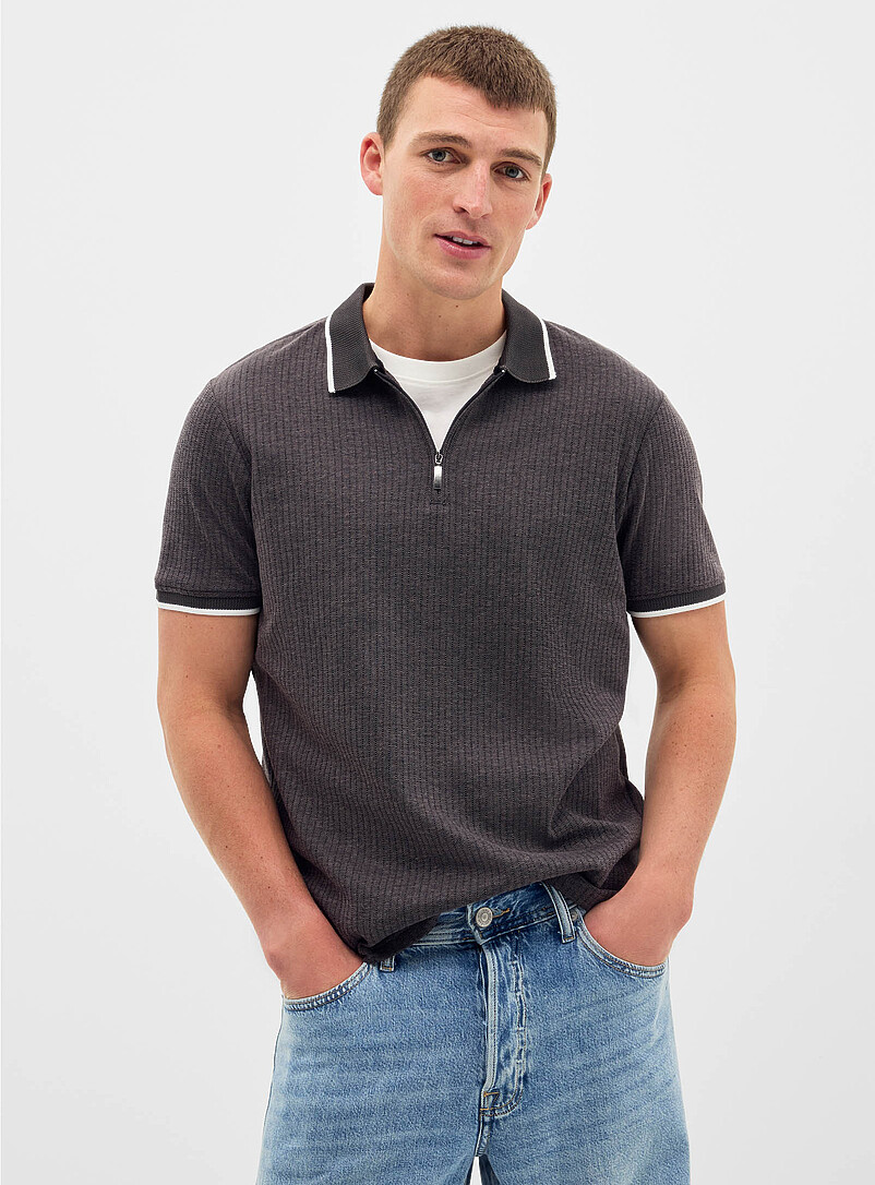 Ribbed Piqué Polo