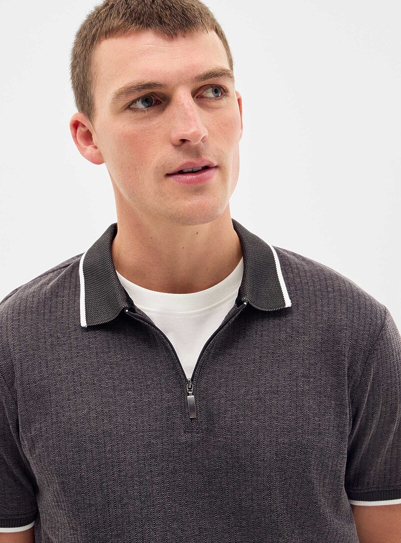 Ribbed piqué polo product image 2