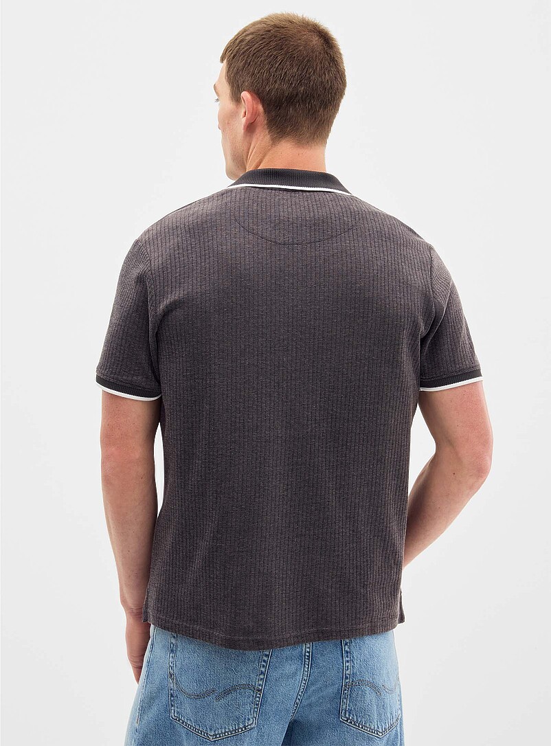 Ribbed piqué polo product image 3