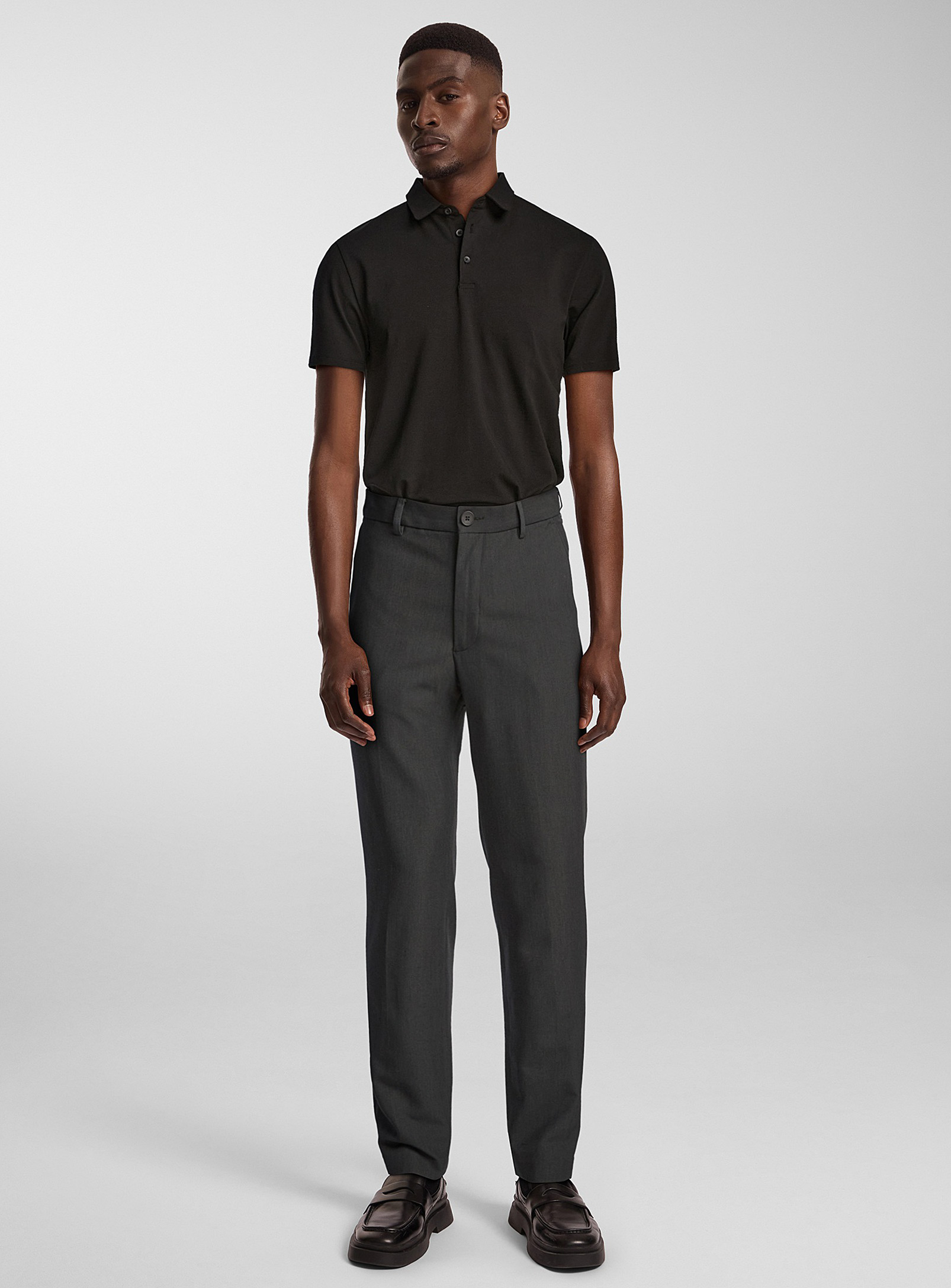 Report Collection Comfort-waist Washable Pant Slim Fit In Charcoal