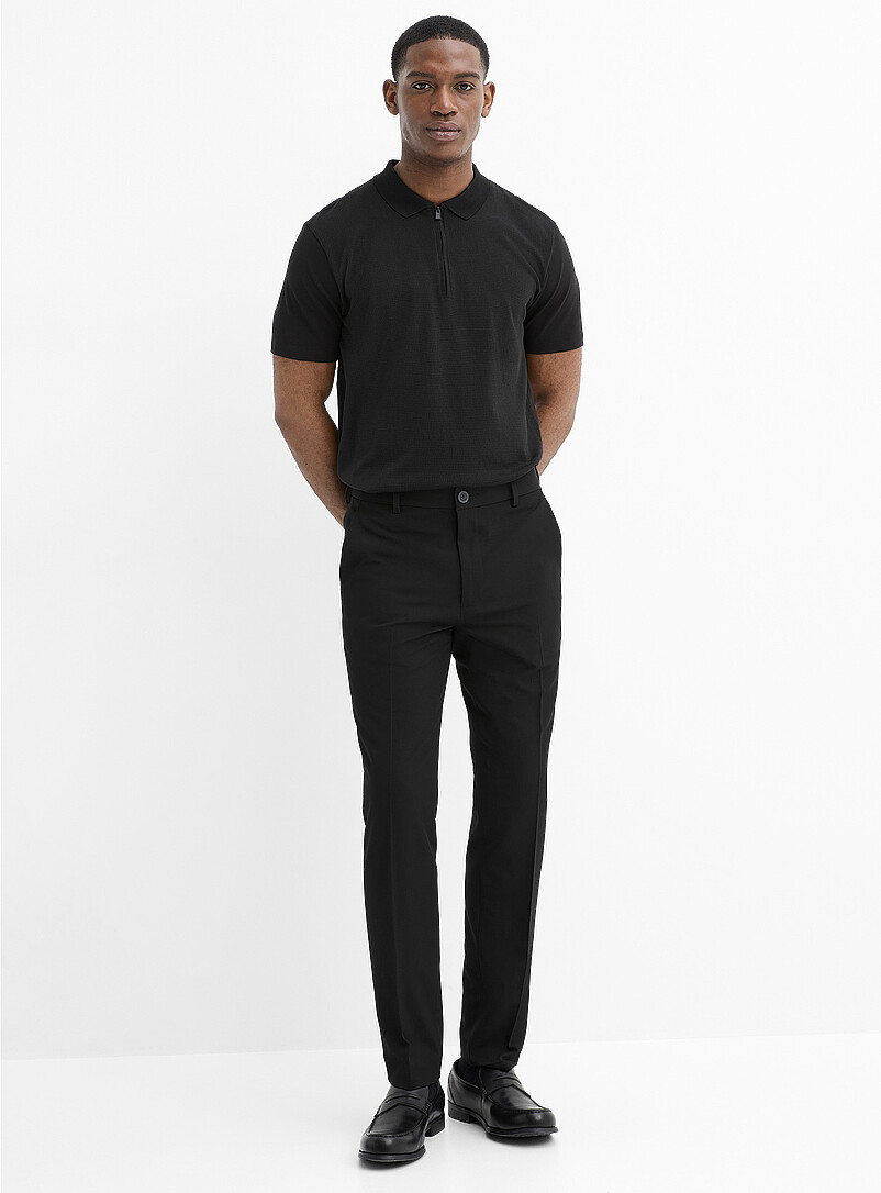 Solid comfort-waist pant product image (primary)