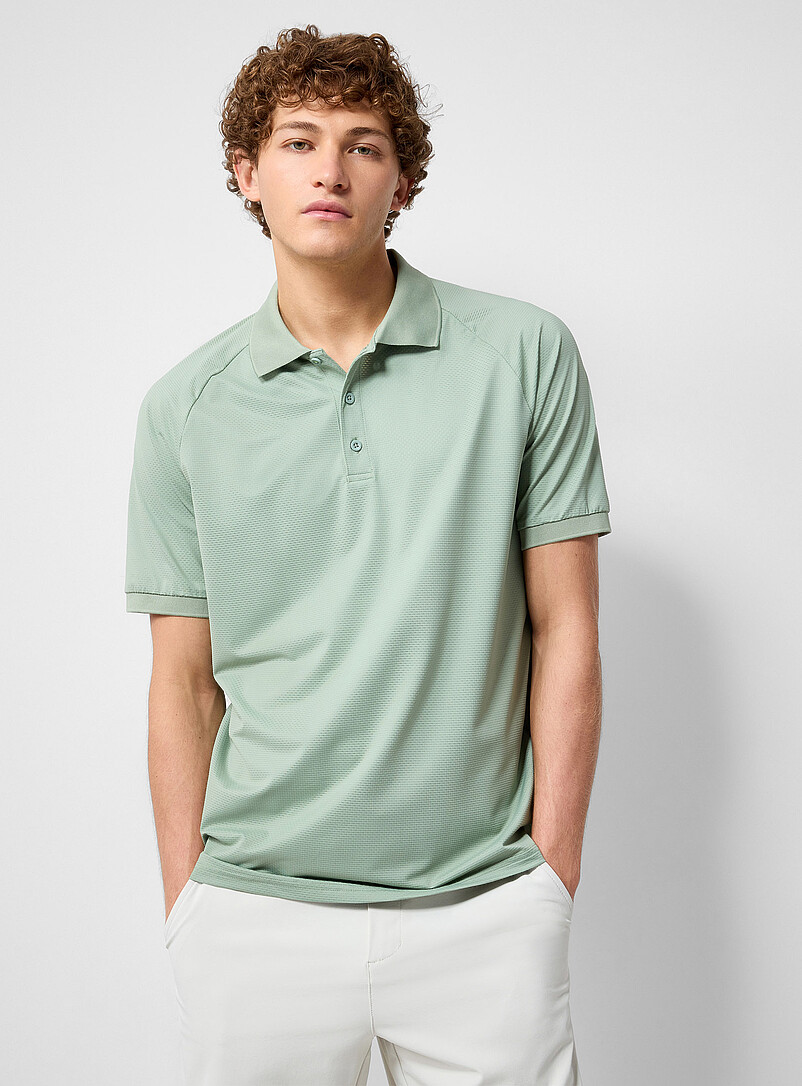 Hatched-Texture Breathable Golf Polo