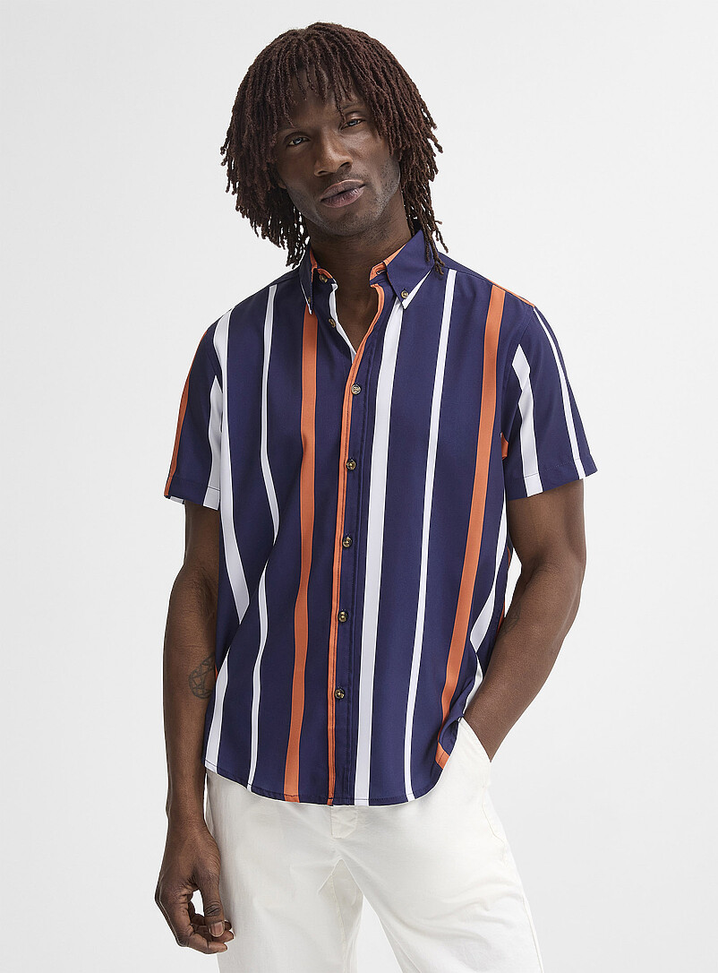Tricolour vertical stripe soft shirt Regular fit product image (primary)
