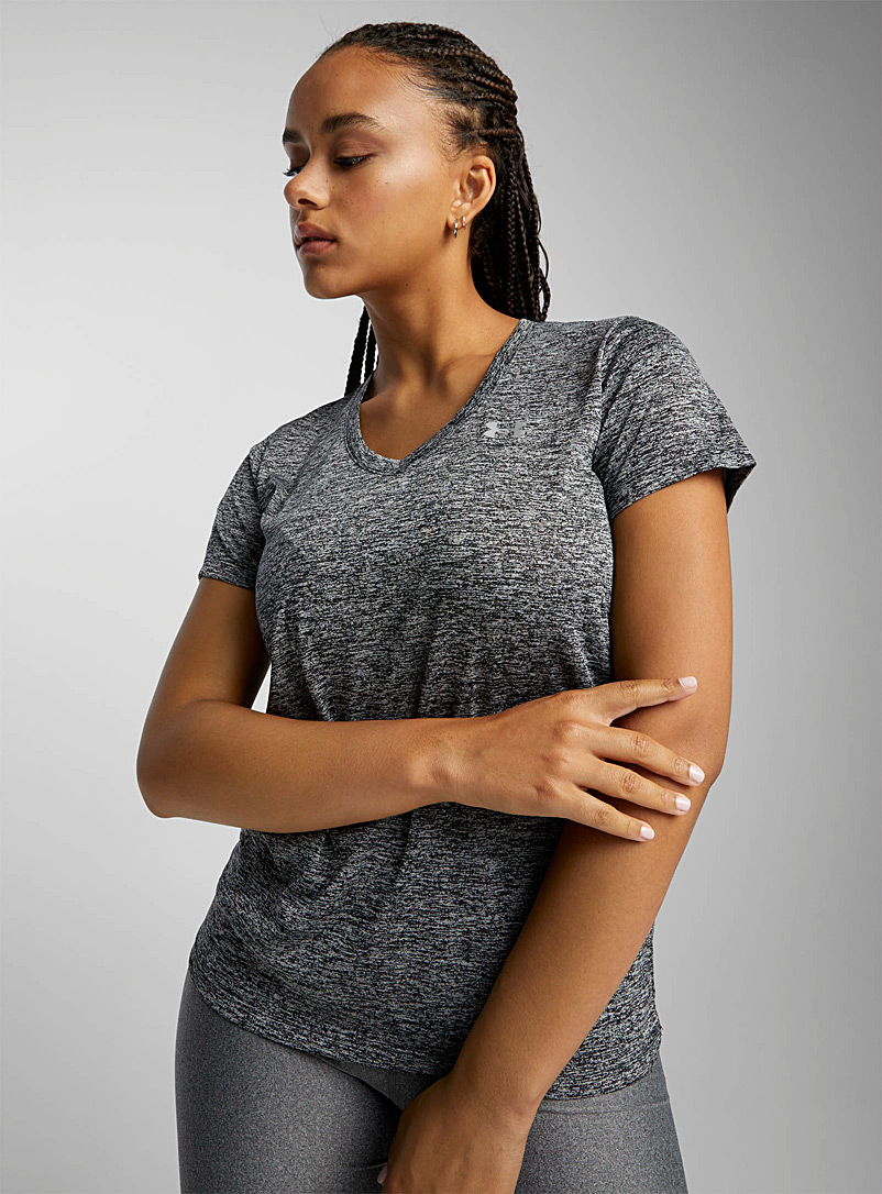 Under Armour Patterned Black Tech V-neck tee for women