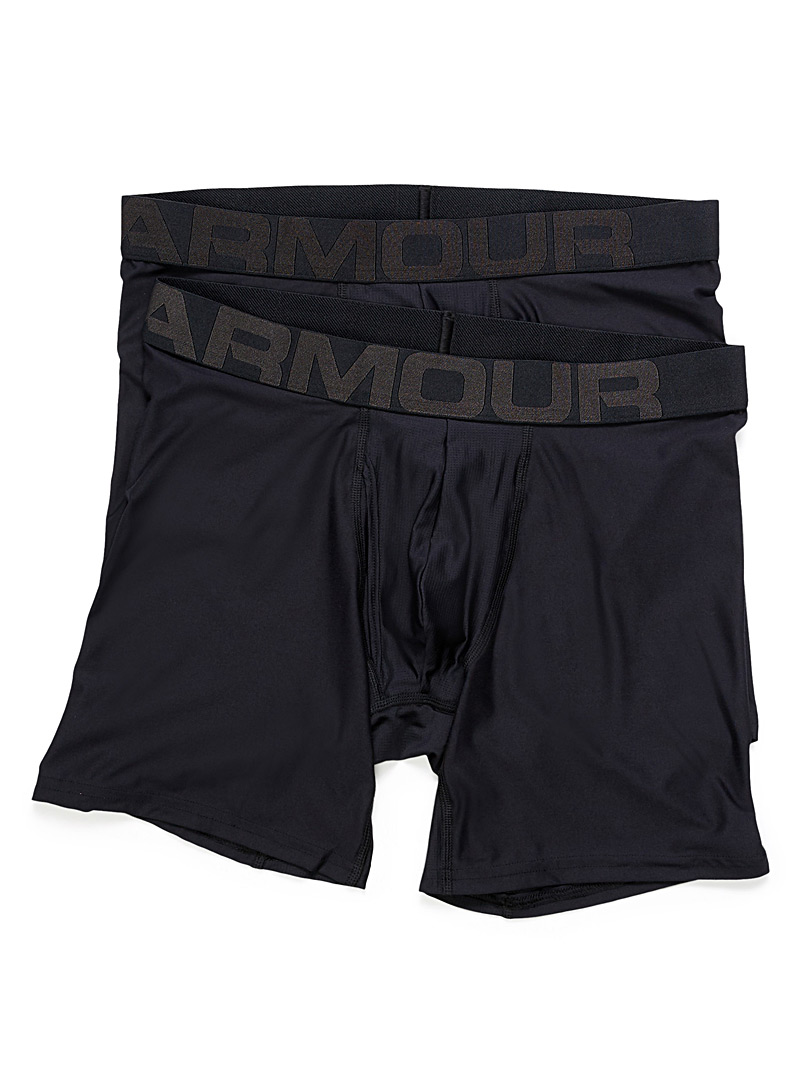 Under Armour: Le boxeur long micromaille technique Emballage de 2 Noir pour homme