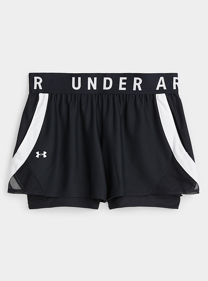 Under Armour Patterned Black Mixed media 2-in-1 short for women