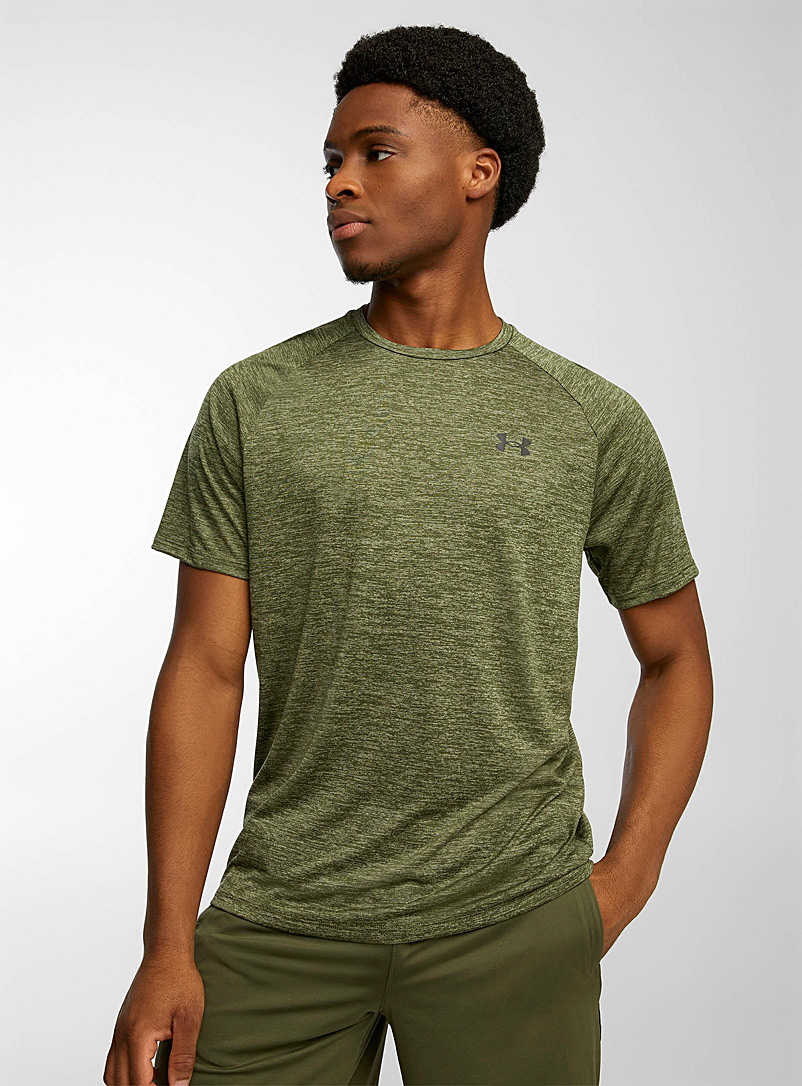 Under Armour: Le t-shirt jersey frais Tech 2.0 Vert foncé-mousse-olive pour homme