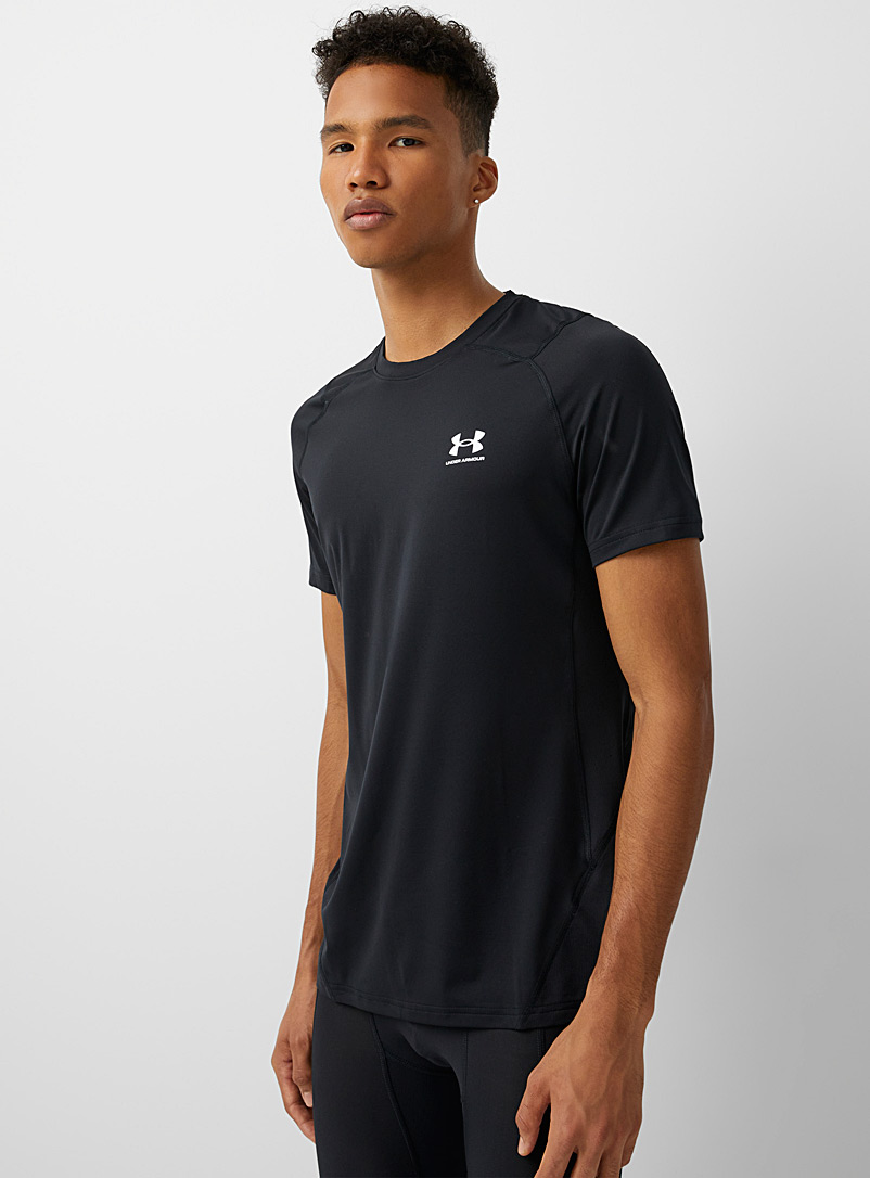 Under Armour Black Dynamic-sleeve fitted T-shirt for men