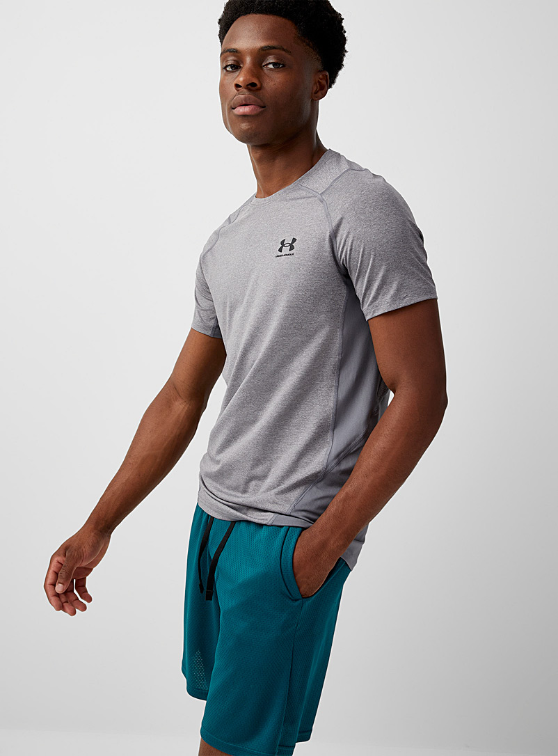 Under Armour Charcoal Dynamic-sleeve fitted T-shirt for men
