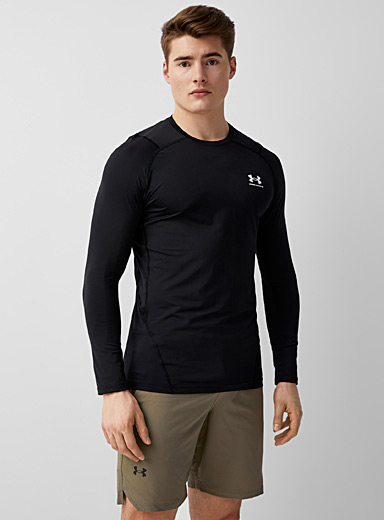 Under Armour Black Long-sleeve fitted T-shirt for men