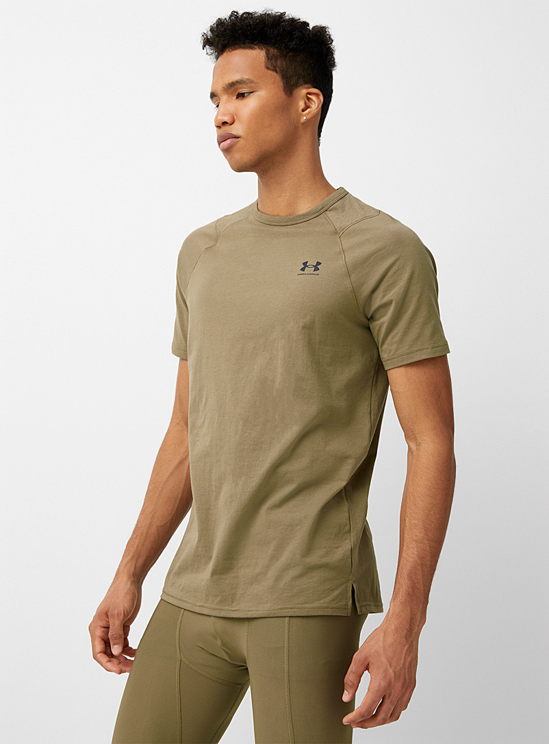 Under Armour Khaki Performance cotton relaxed tee for men