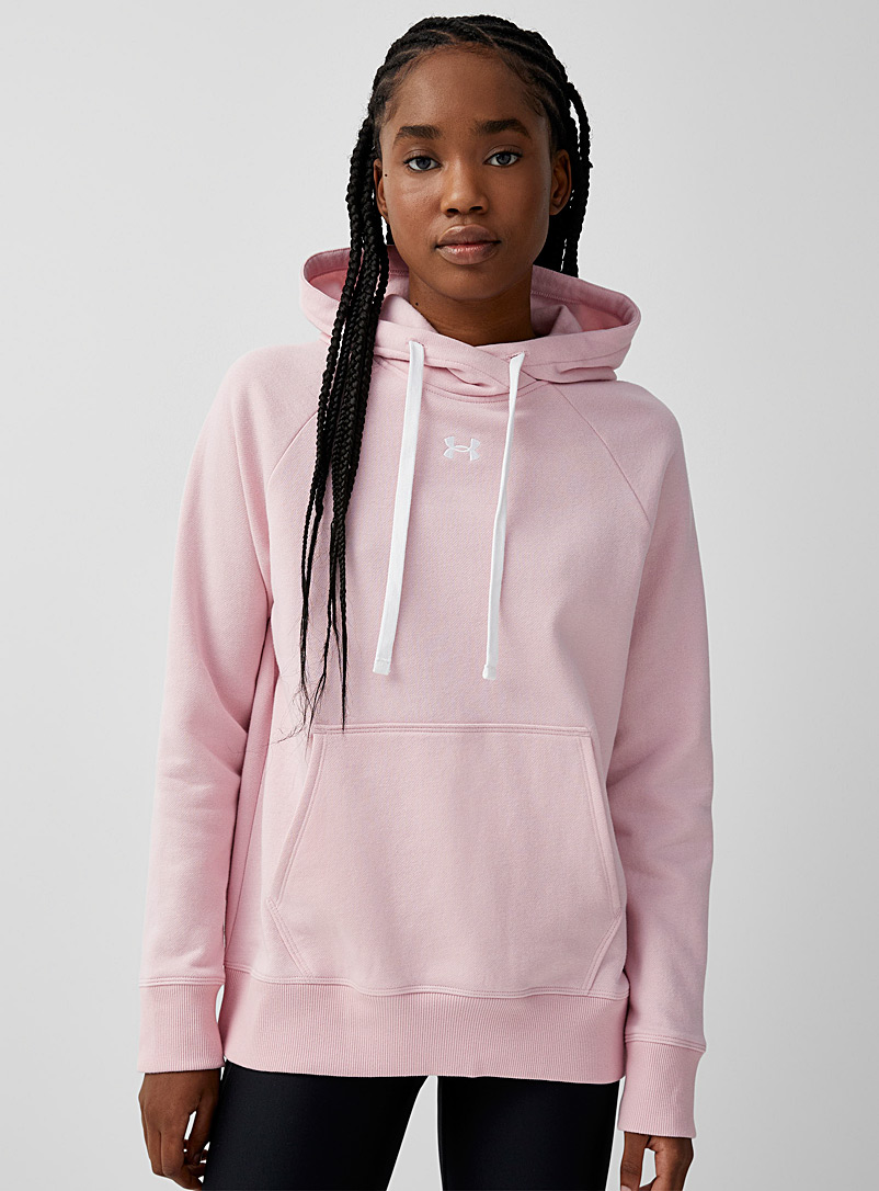 Under Armour Dusky Pink Crossover-effect hooded raglan sweatshirt for women