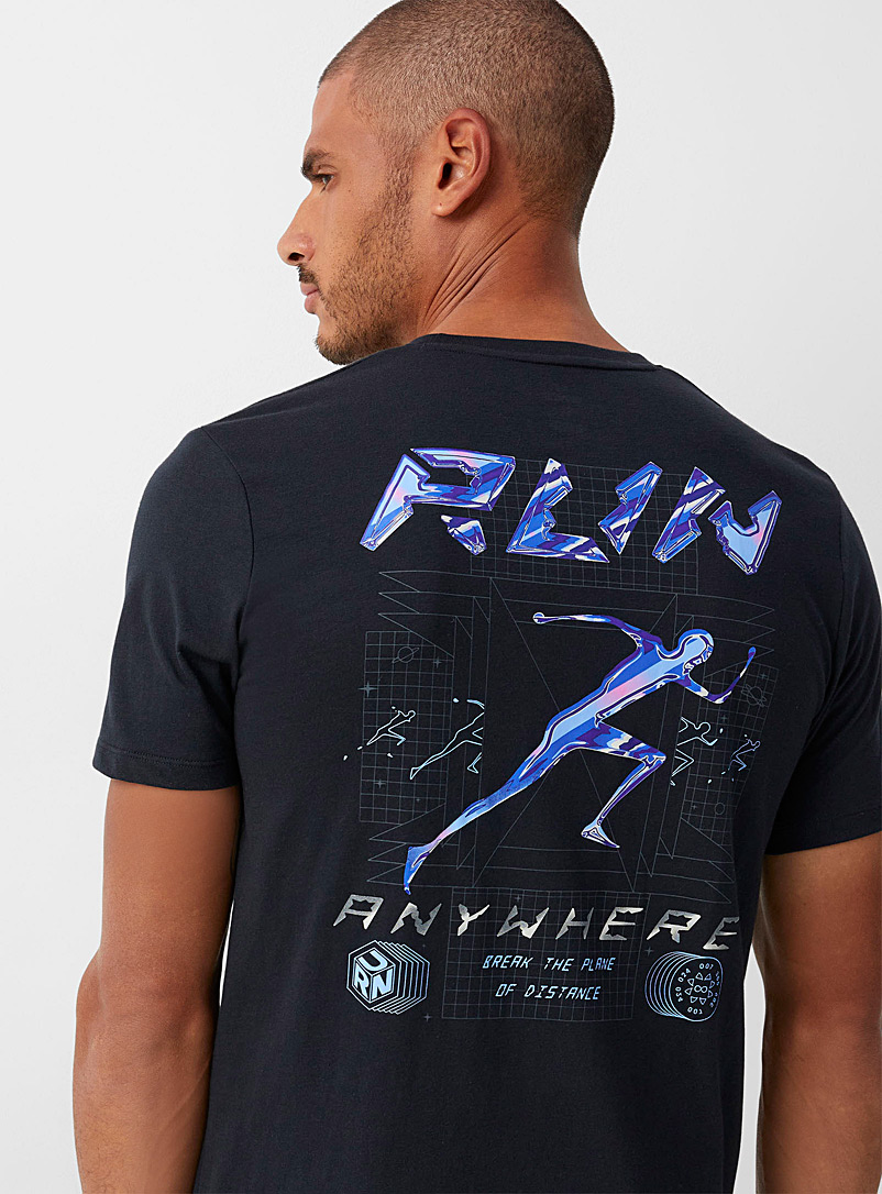 Under Armour: Le t-shirt imprimé Run Anywhere Noir pour homme