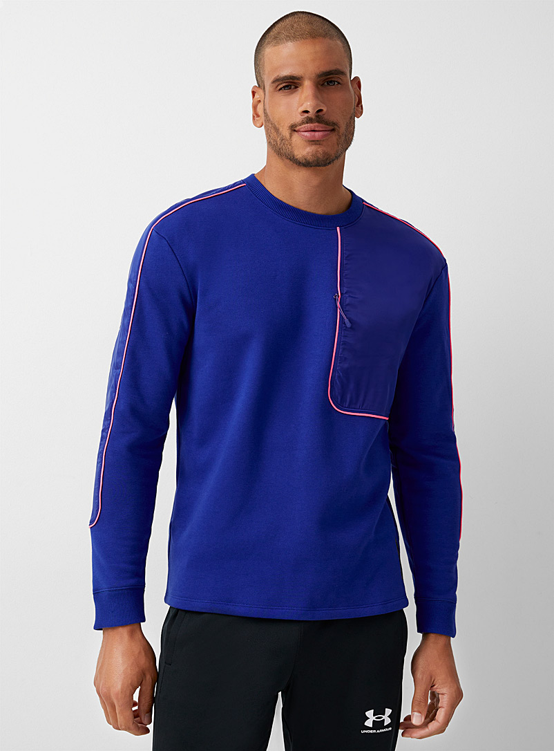 Under Armour Blue Neon trim blue fleece sweatshirt for men