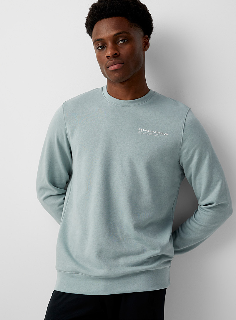 Under Armour Bottle Green Twill terry-lined crew neck sweatshirt for men
