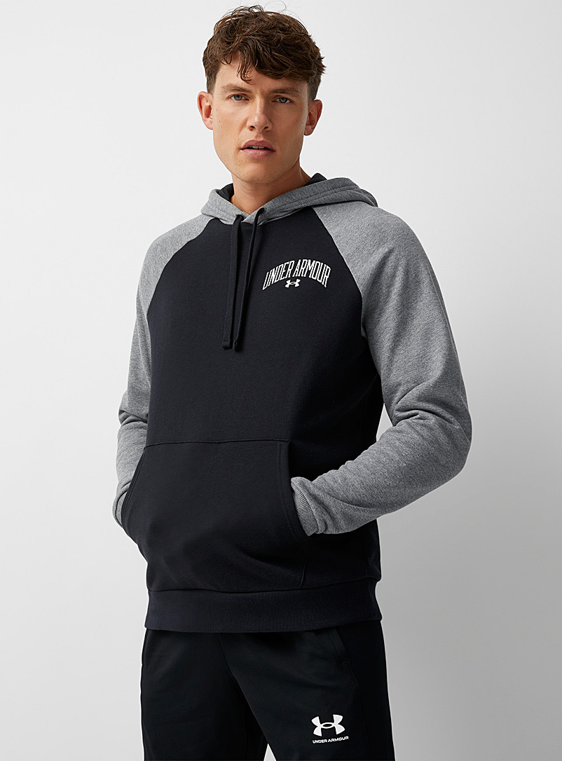 Under Armour Black Contrasting raglan hoodie for men