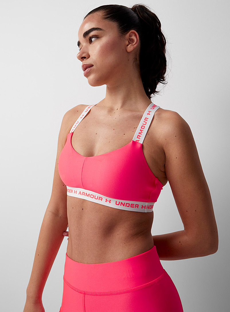 Under Armour Pink Signature double crossover strap bra for women
