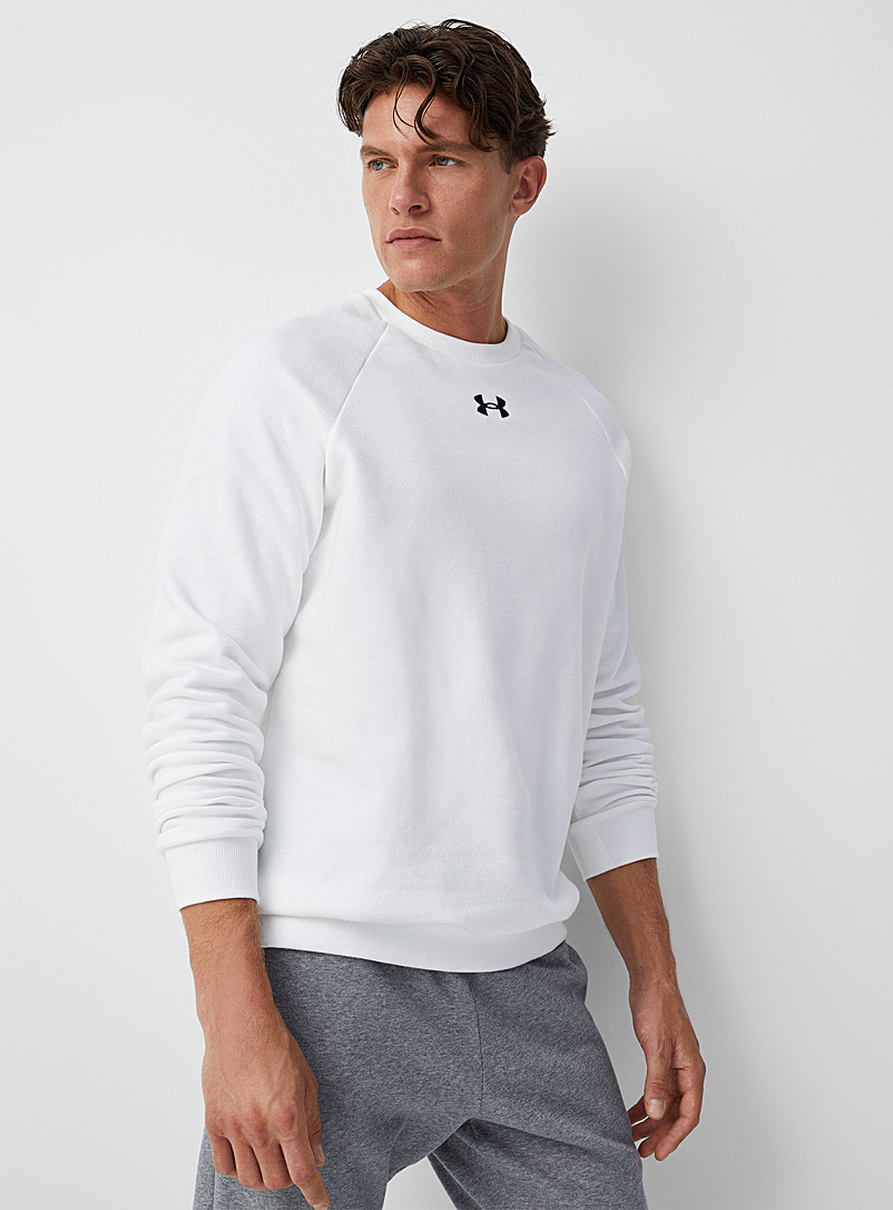 Under Armour White Rival Fleece crew-neck sweatshirt for men