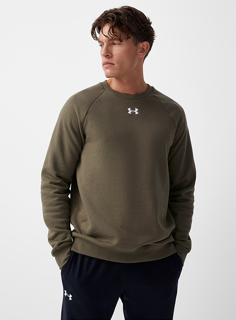 Under Armour Patterned Green Rival Fleece crew-neck sweatshirt for men