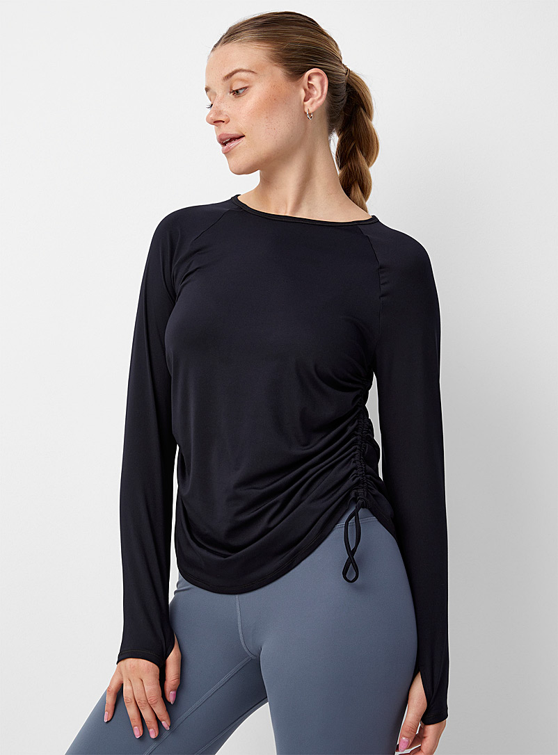 Under Armour Black Motion gathered T-shirt for women
