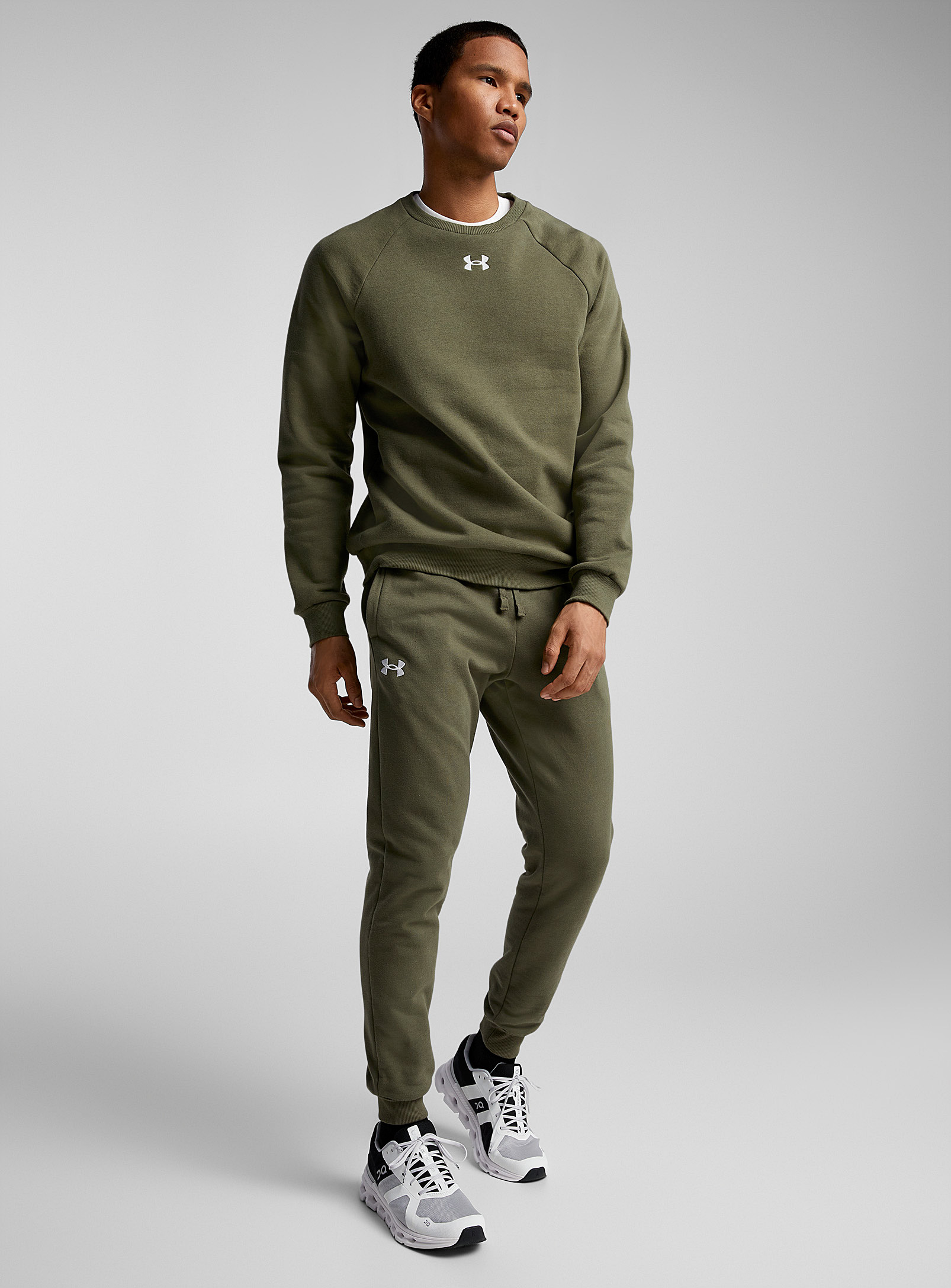 Under Armour Rival Fleece Essential Fleece Pant In Patterned Green