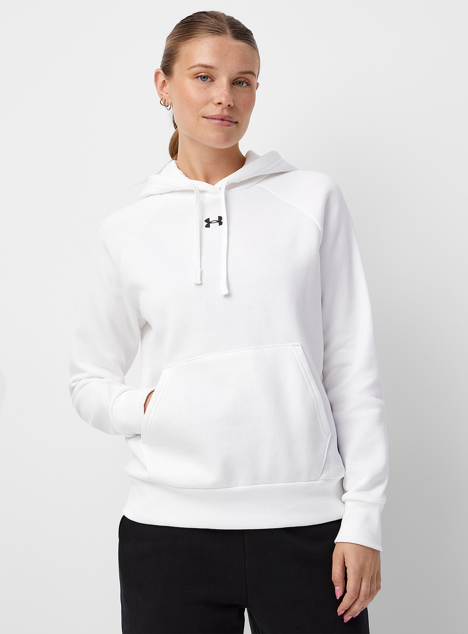 Under Armour Rival Fleece Hoodie In White