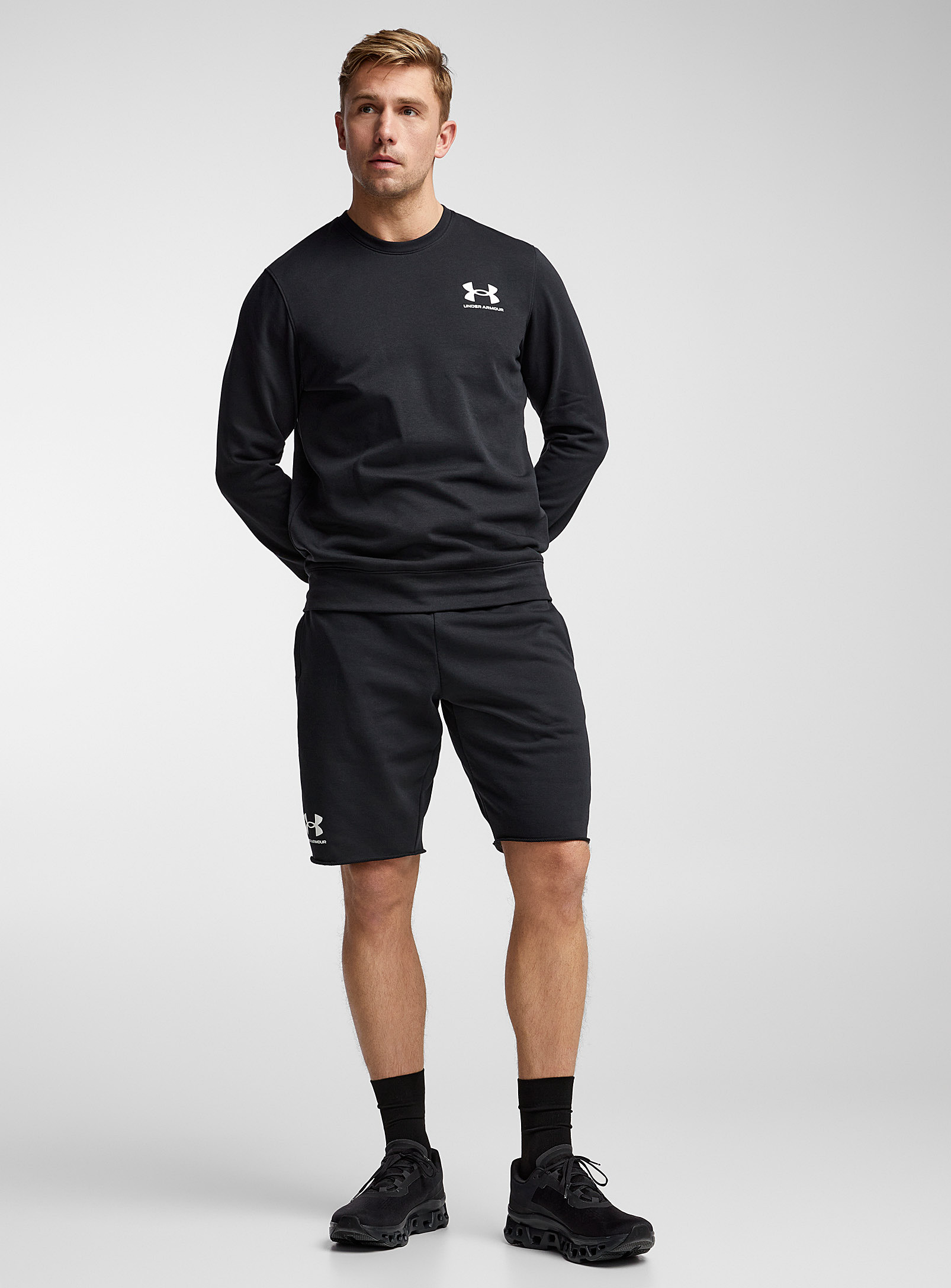 Under Armour Rival Terry-lined Short In Black