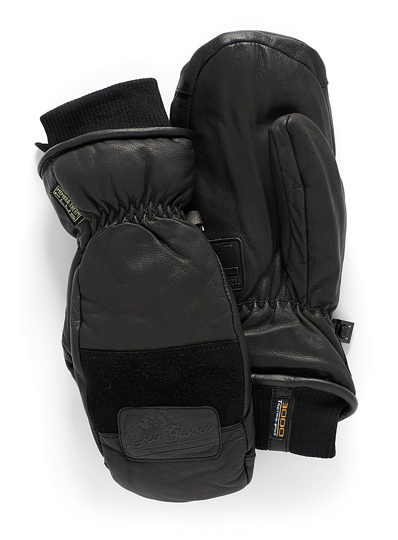 Level Black Empire leather gloves for men