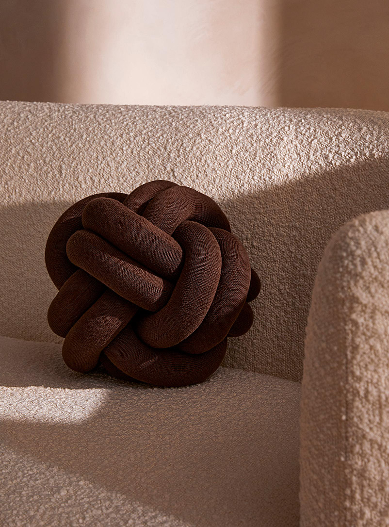 Simons Maison Brown Knotted piping cushion 30 cm