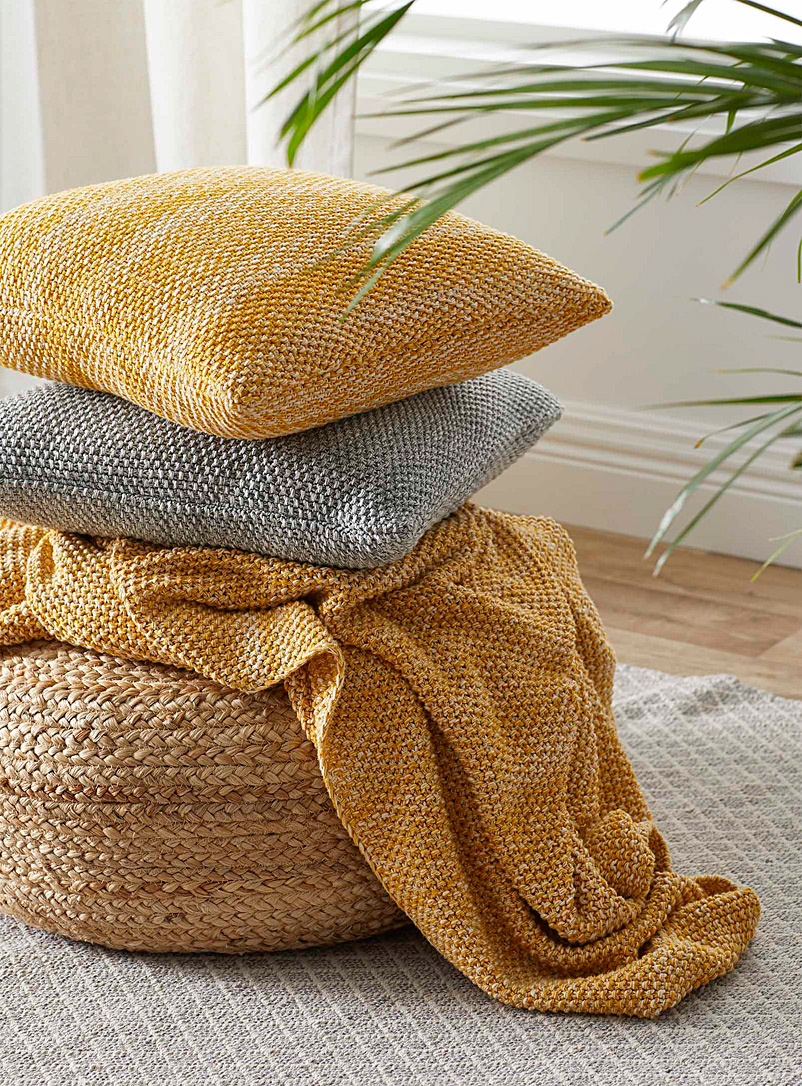 Simons Maison Medium Yellow Cozy knit cushion 45 x 45 cm