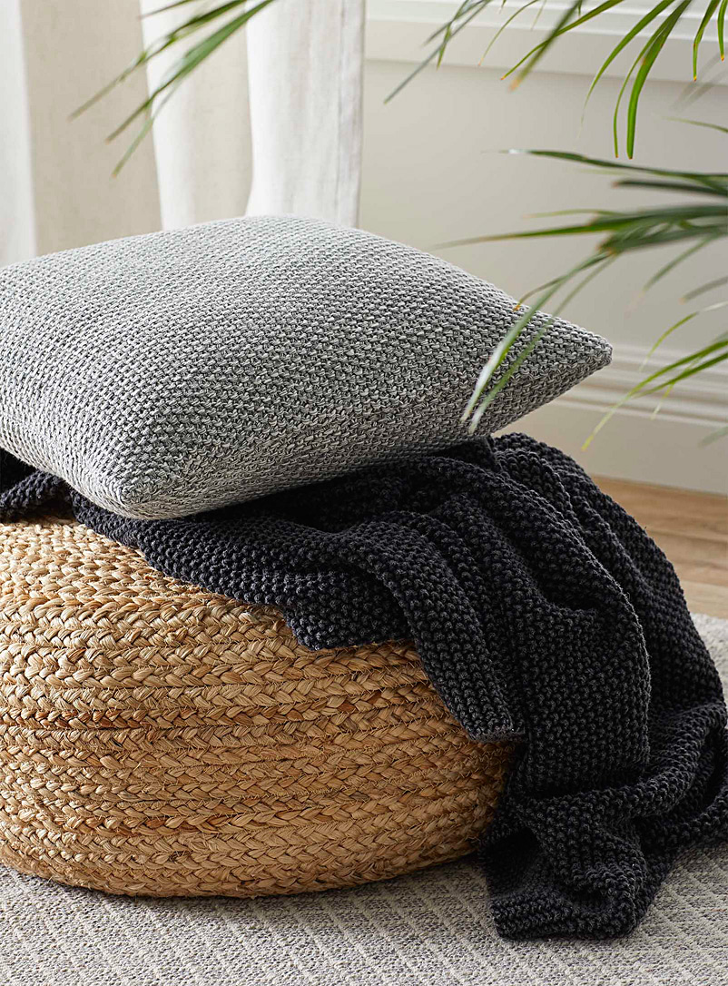 Simons Maison Patterned Grey Cozy knit cushion 45 x 45 cm