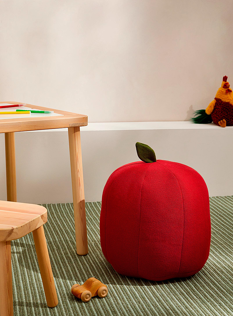 Simons Maison: Le pouf tricot pomme Rubis - Vermillon