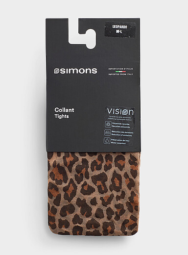 Simons: Le collant diaphane motif l&eacute;opard <b>Collection exclusive d'Italie</b> Brun pour femme