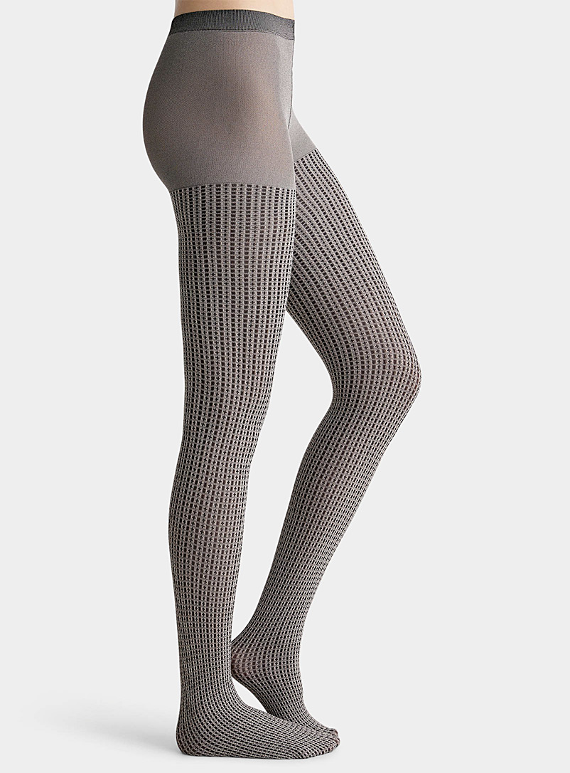 Simons Argilla Check mini pattern opaque tights for women