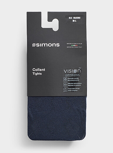 Simons Navy/Midnight Blue Tone-on-tone argyle tights <b>Exclusive collection from Italy</b> for women